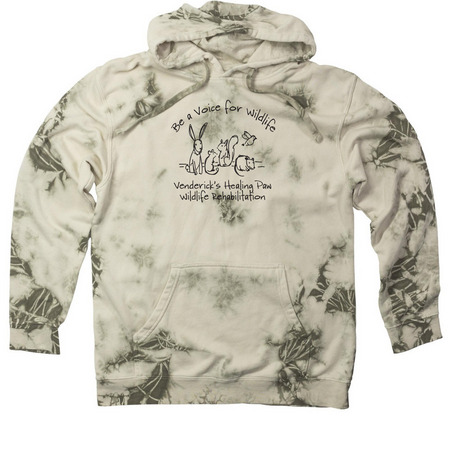 Tie Dye Pullover Hoodie with a Venderick’s Healing Paw design