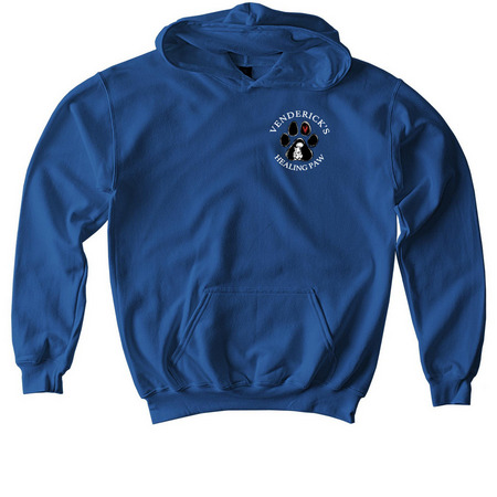 Youth Softstyle Pullover Hoodie with a Venderick’s Healing Paw design