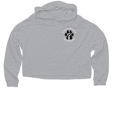 Women's Lightweight Cropped Hoodie with a Venderick’s Healing Paw design