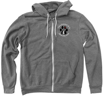 Zip Up Hoodie with a Venderick’s Healing Paw design