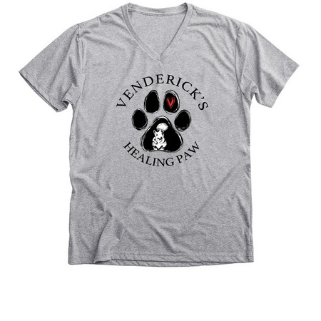 Premium V-Neck Tee with a Venderick’s Healing Paw design