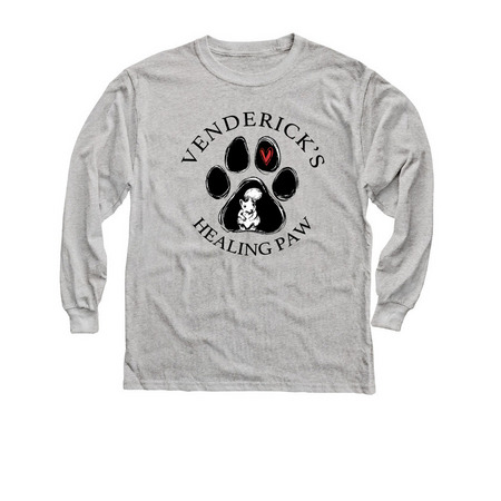 Youth Long Sleeve Tee with a Venderick’s Healing Paw design