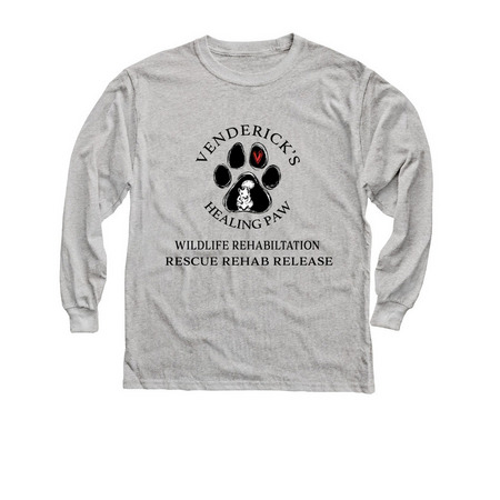 Youth Long Sleeve Tee with a Venderick’s Healing Paw design